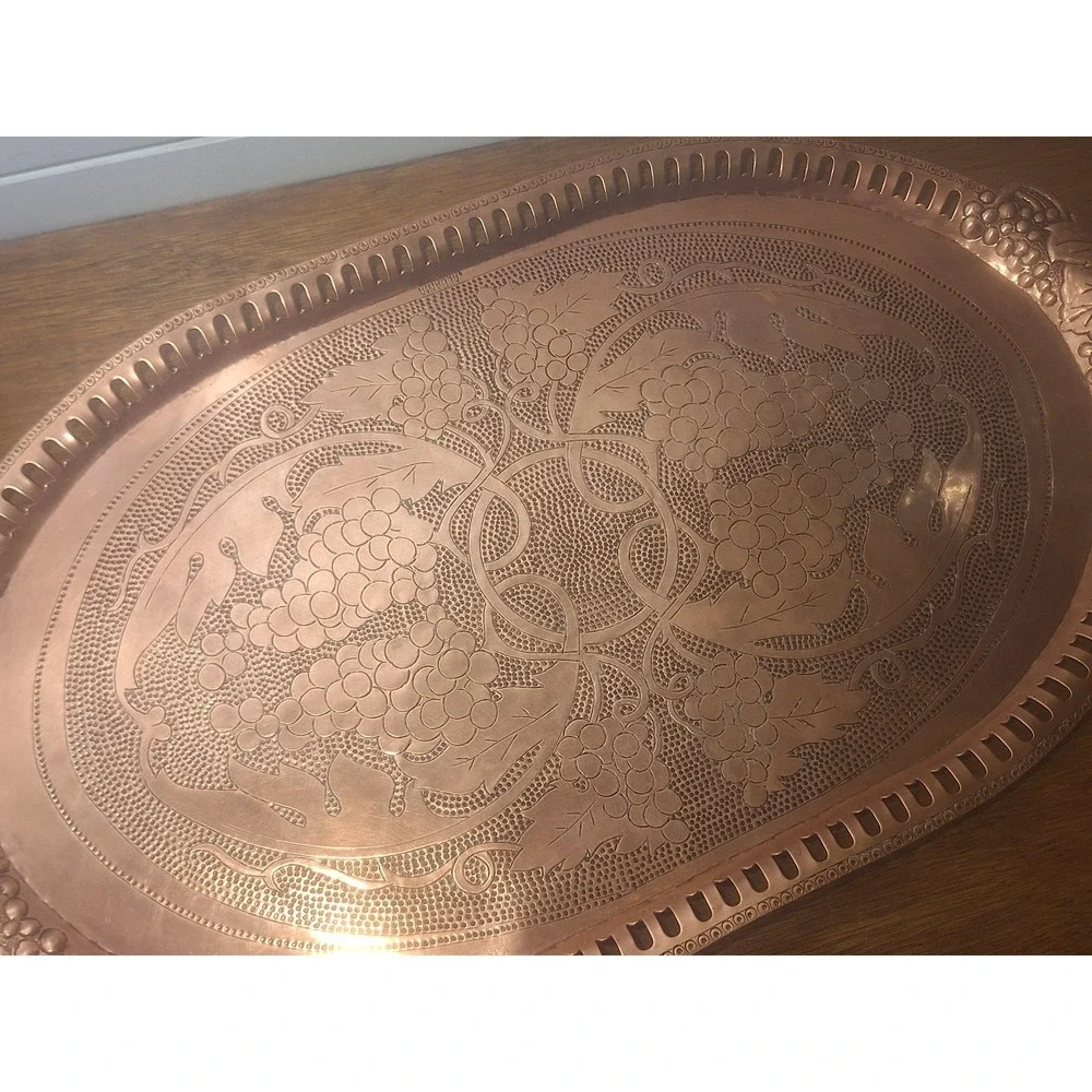 Vintage copper handmade tray